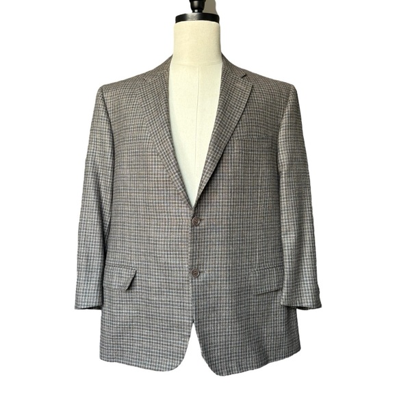 Canali Lightweight European silk/wool blend plaid check blazer | 58R IT (US 48R) - Picture 4 of 16